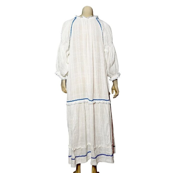 Free People Thank Me Later Midi Dress L 10 Billowy Ivory Cotton Maxi NEW 42600 - Picture 3 of 4